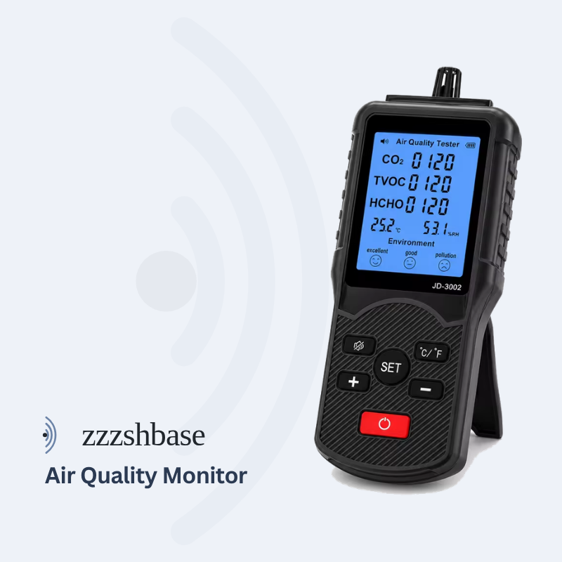 Air Quality Monitor – JD-3002 Air Quality Tester Multifunctional CO2 TVOC Meter Temperature Humidity Measuring Device CO2 Detector